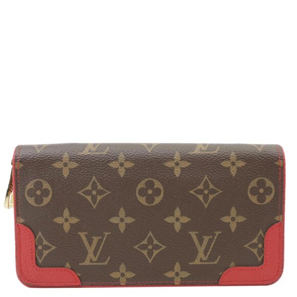 Louis Vuitton  Retiro Monogram Canvas Zippy Wallet Cerise Red - Picture 1 of 13